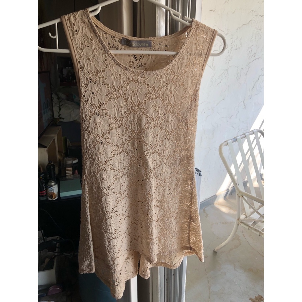 Cream crochet top